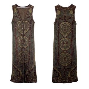 PERUVIAN CONNECTION Sleeveless Maxi Vest Dress